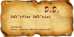 Dörfler Dániel névjegykártya